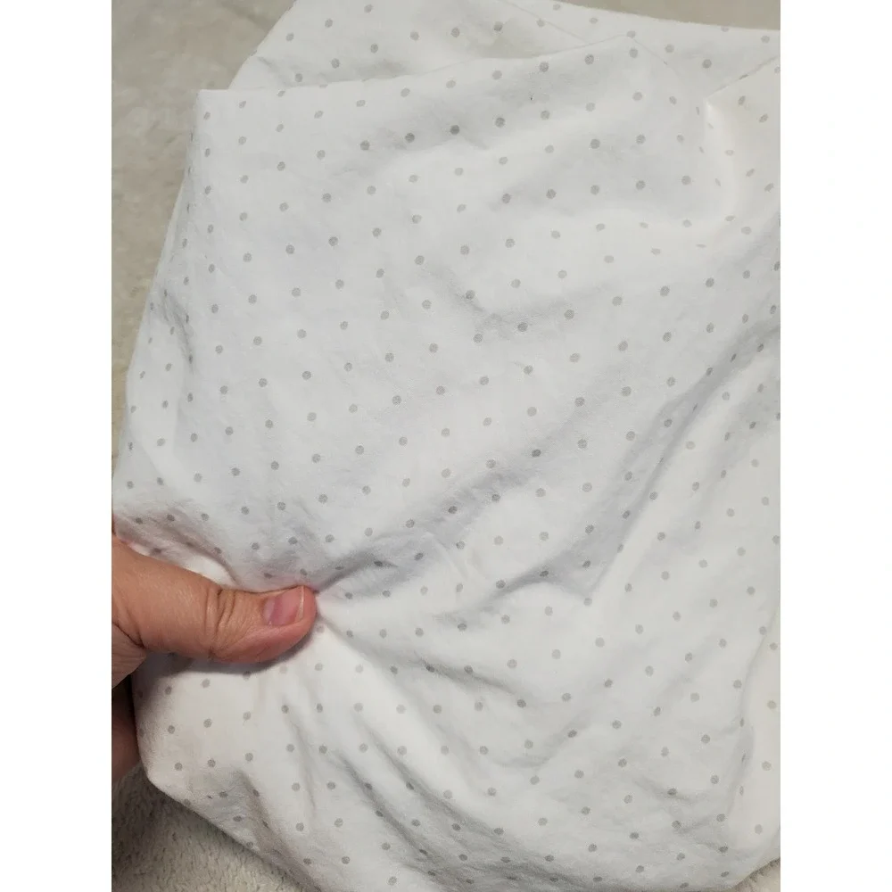 Pottery Barn Kids White Blue Stars Gray Polka Dot Crib Fitted Sheet‎ Pair Unisex
